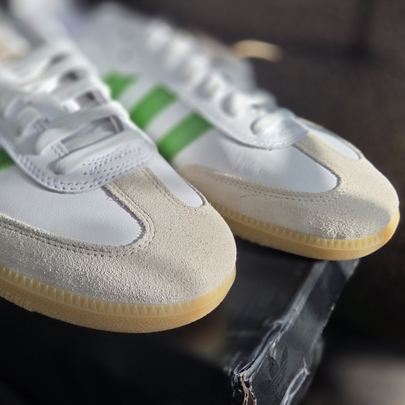 Adidas Samba White and Green Shoes Mens - Picture 4 of 5